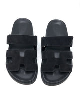 Hermes black suede